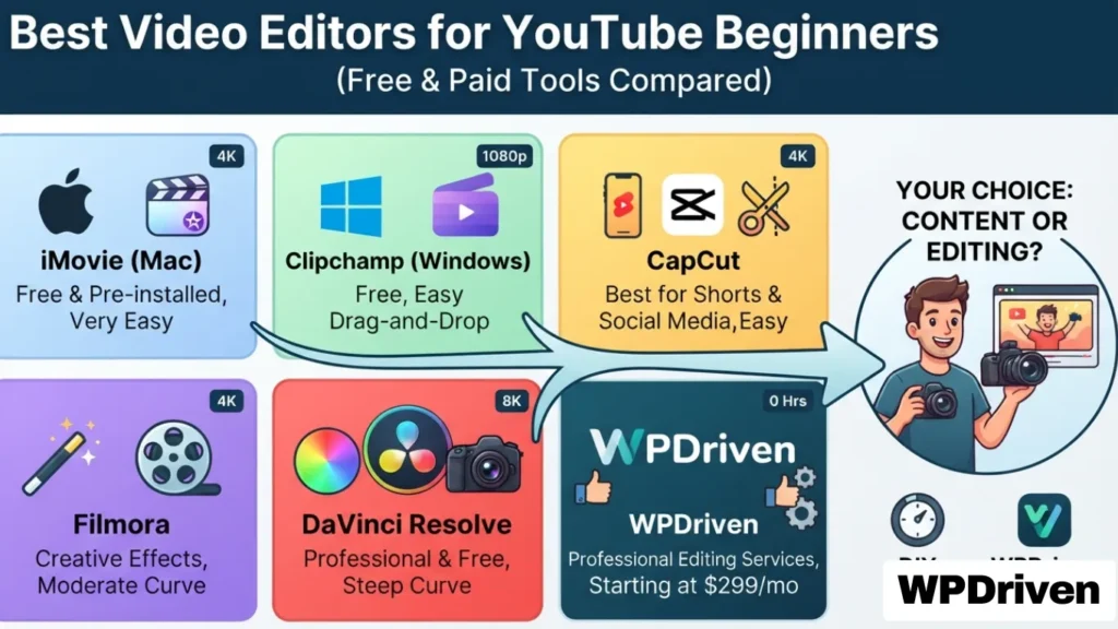 Best Video Editors for YouTube Beginners Free & Paid Tools Compared
