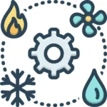 color icon for hvac vector