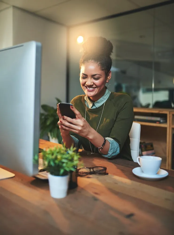 phone computer business woman of