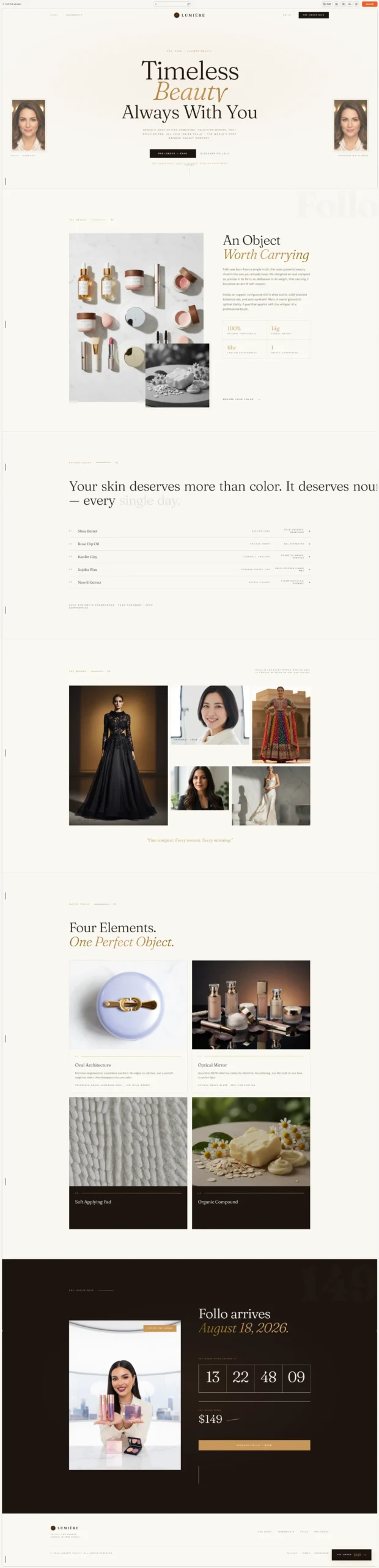 Beauty Brand Landing Page