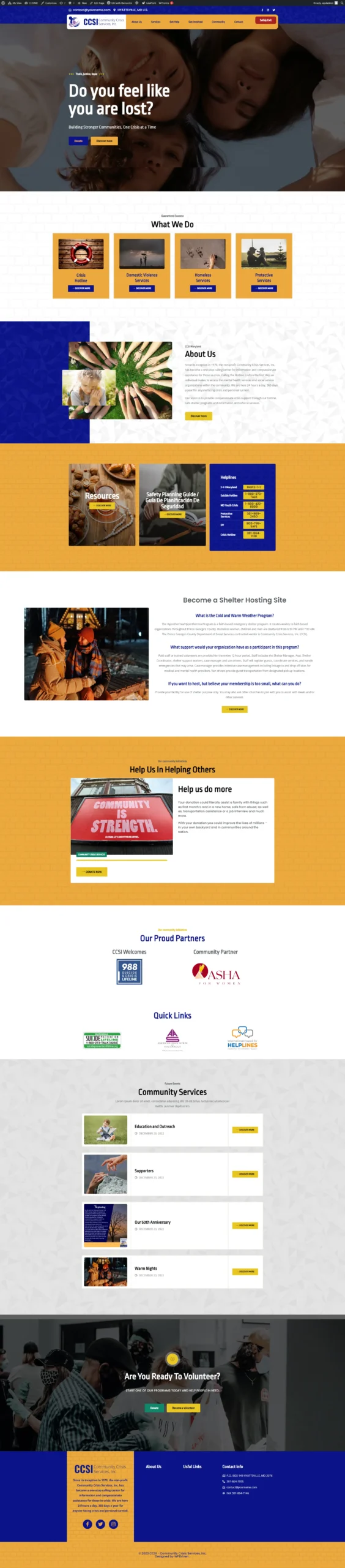 CCSI nonprofit WordPress website by WPDriven
