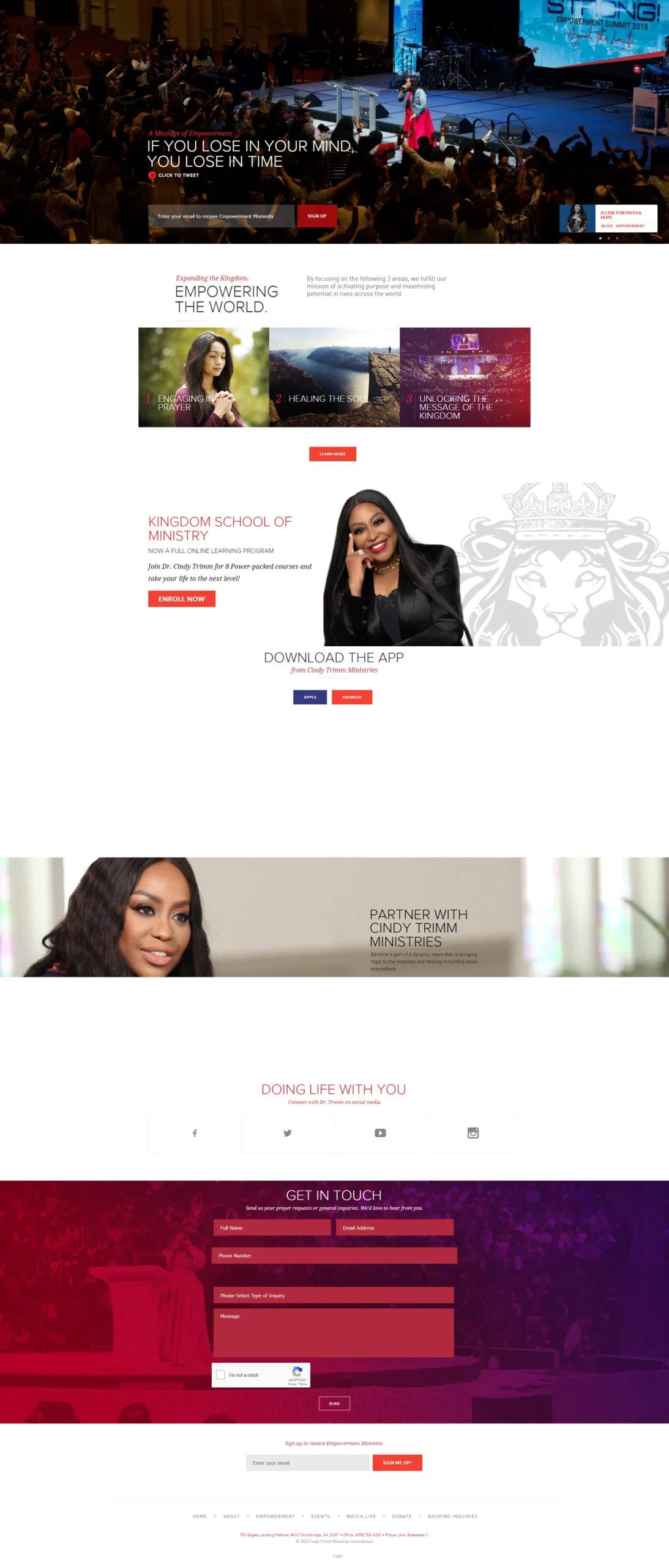 Cindy Trimm life coach and nonprofit WordPress website by WPDriven